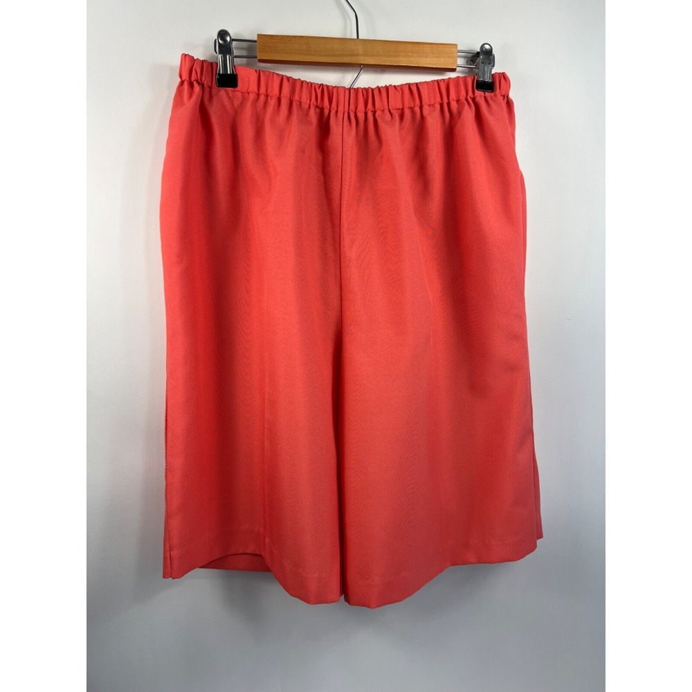 Allison Woods Shorts Women's Sz 16W Plus Orange Elastic‎ Waist